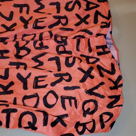 Letters Women's Button Down Shirt - Picture 3 of 4